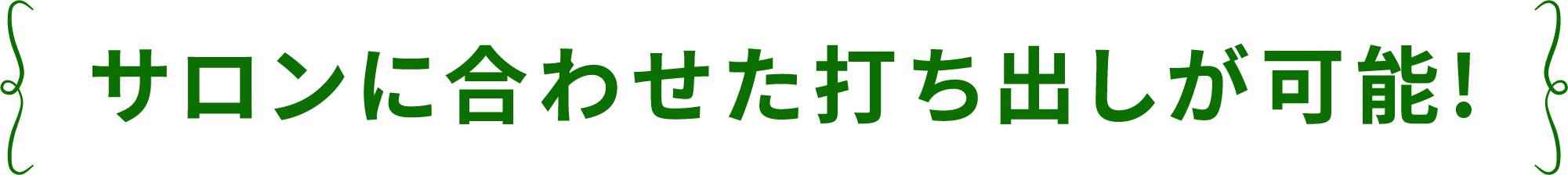 サロンに合わせた打ち出しが可能