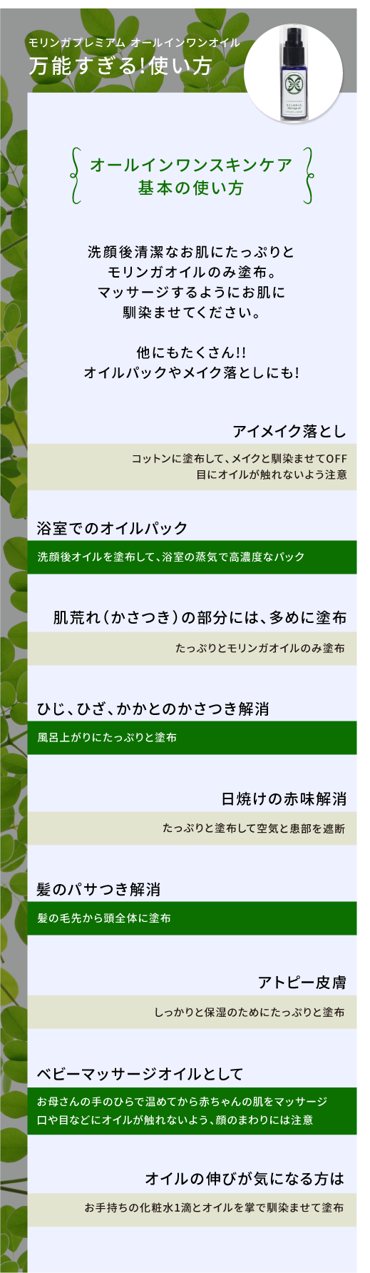 SP　オールインワンスキンケア　使い方
